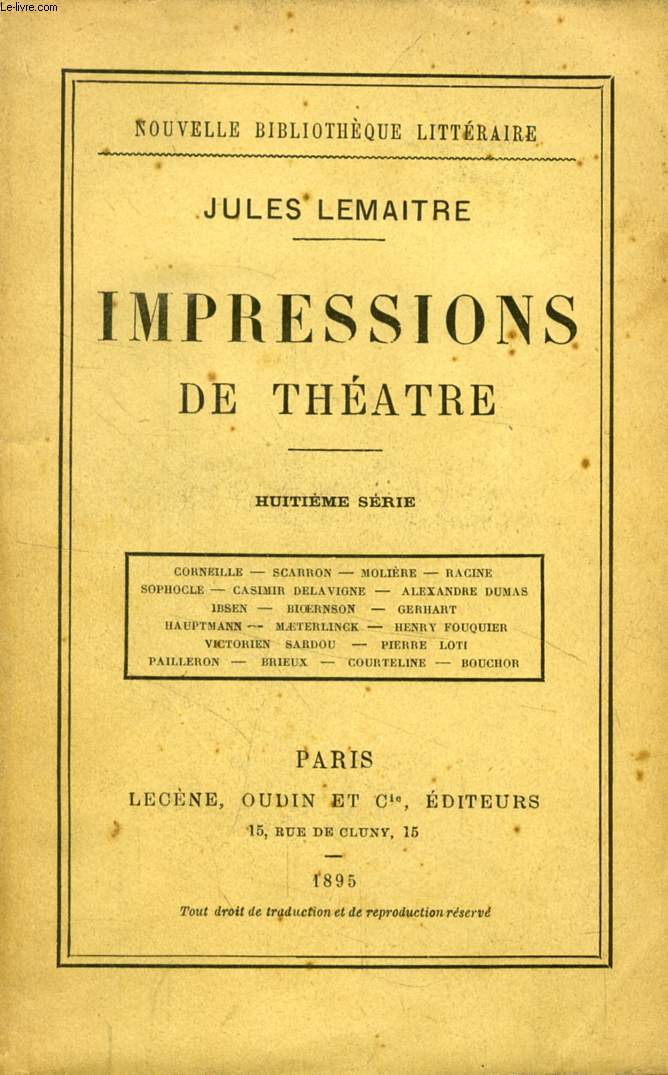 IMPRESSIONS DE THEATRE, 8e SERIE