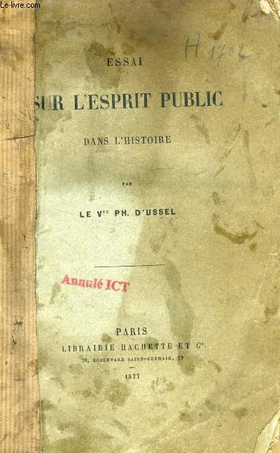 ESSAI SUR L'ESPRIT PUBLIC DANS L'HISTOIRE