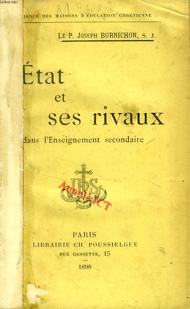 L'ETAT ET SES RIVAUX DANS L'ENSEIGNEMENT SECONDAIRE