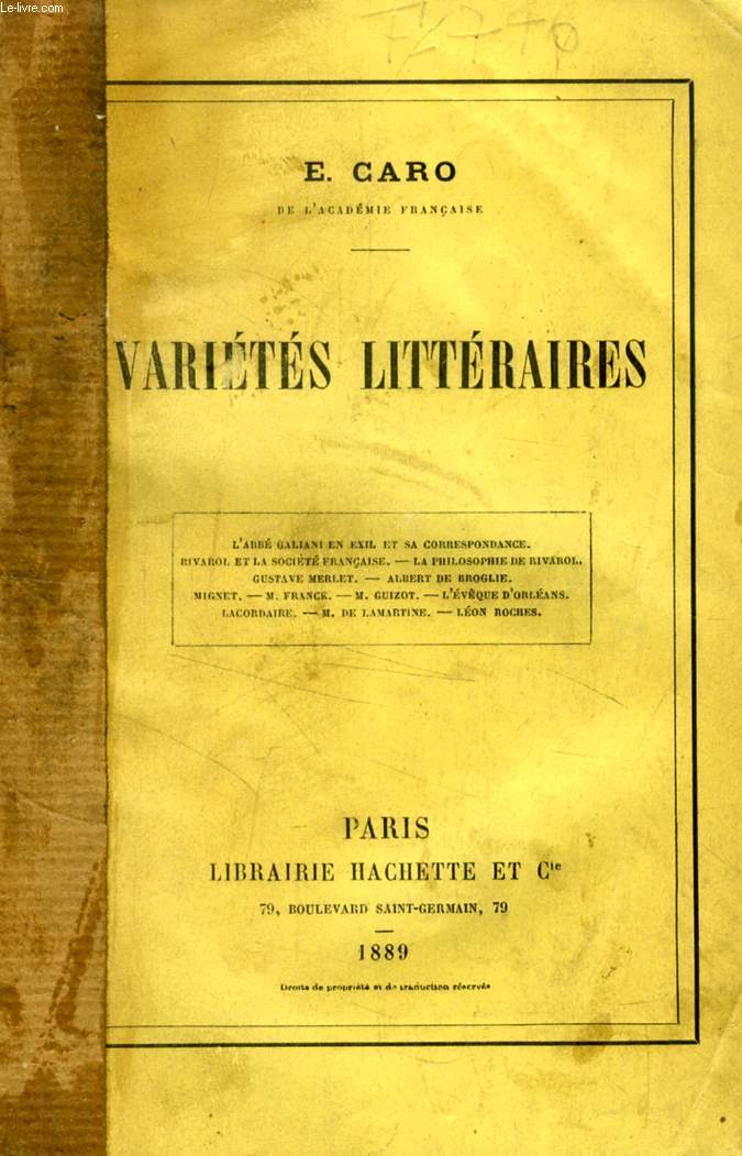 VARIETES LITTERAIRES