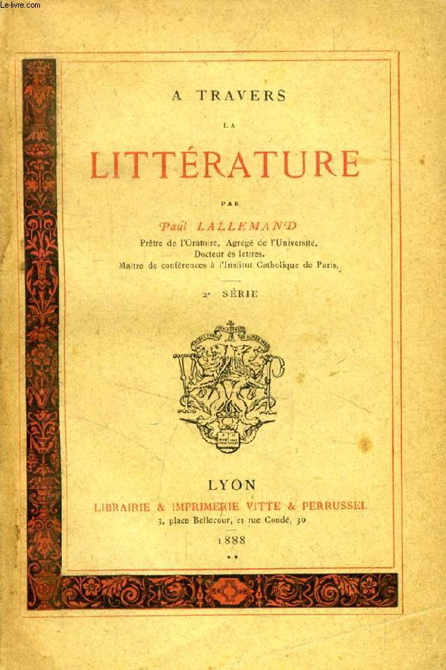 A TRAVERS LA LITTERATURE, 2e SERIE