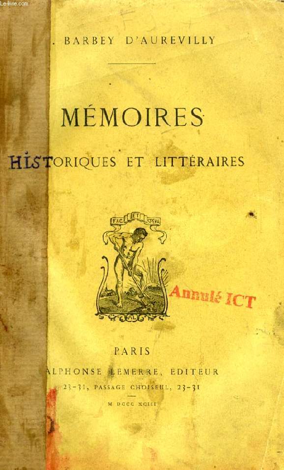 MEMOIRES HISTORIQUES ET LITTERAIRES