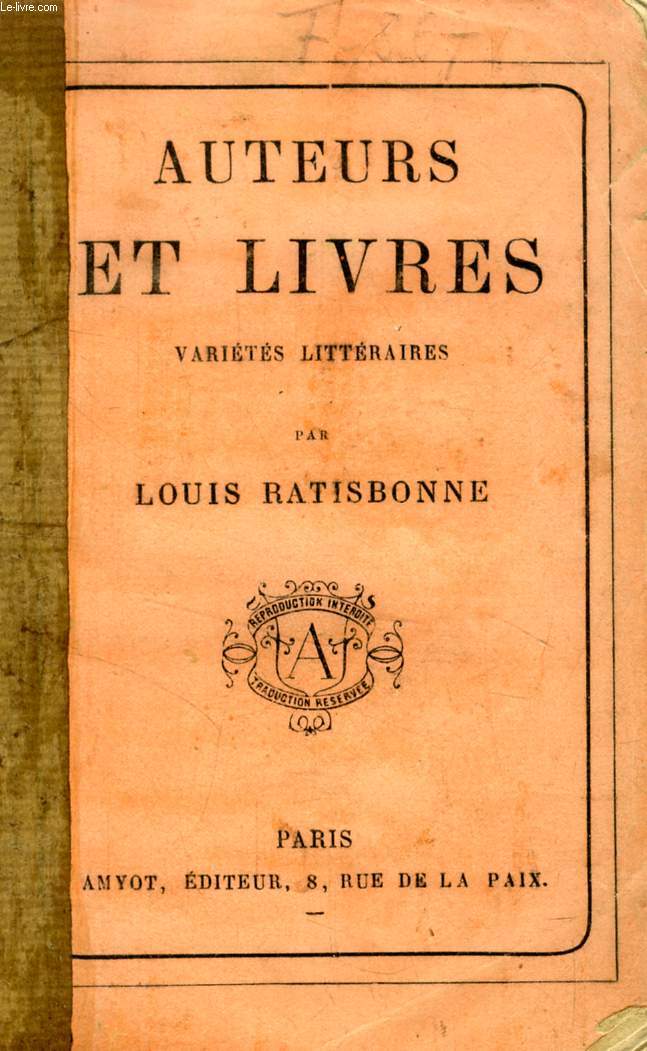 AUTEURS ET LIVRES, VARIETES LITTERAIRES