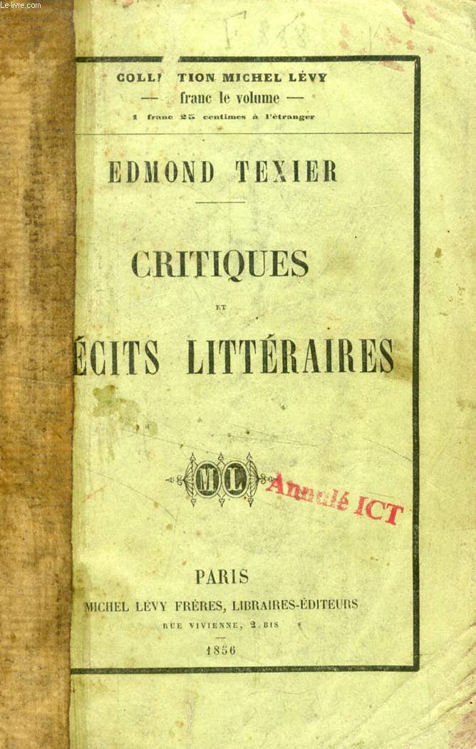 CRITIQUES ET RECITS LITTERAIRES