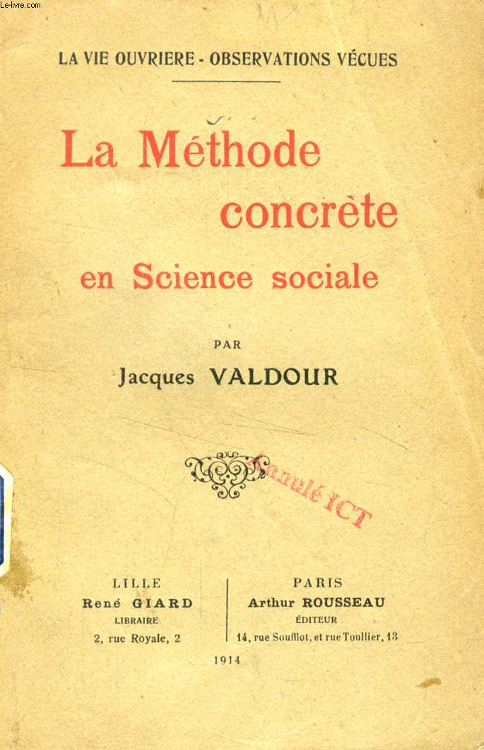 LA METHODE CONCRETE EN SCIENCE SOCIALE