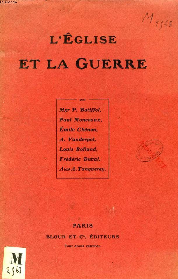 L'EGLISE ET LA GUERRE