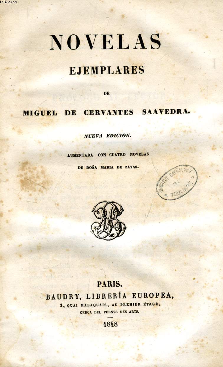 NOVELAS EJEMPLARES DE MIGUEL DE CERVANTES SAAVEDRA