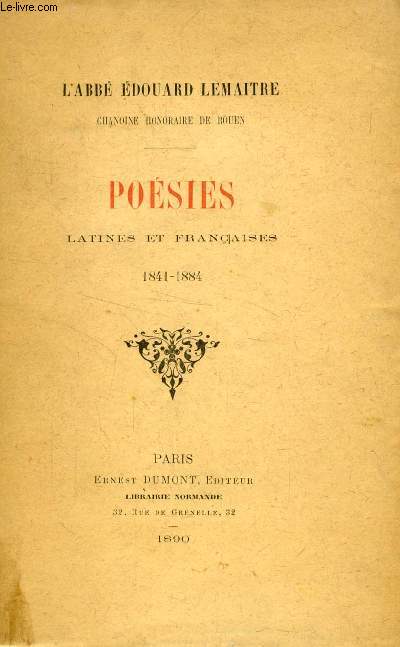 POESIES LATINES ET FRANCAISES, 1841-1884