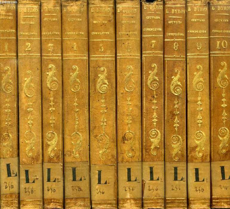 OEUVRES COMPLETES DE LORD BYRON, 20 TOMES
