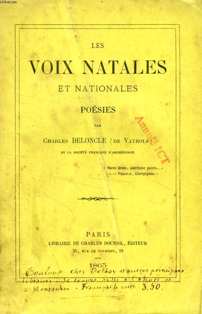 LES VOIX NATALES ET NATIONALES, POESIES