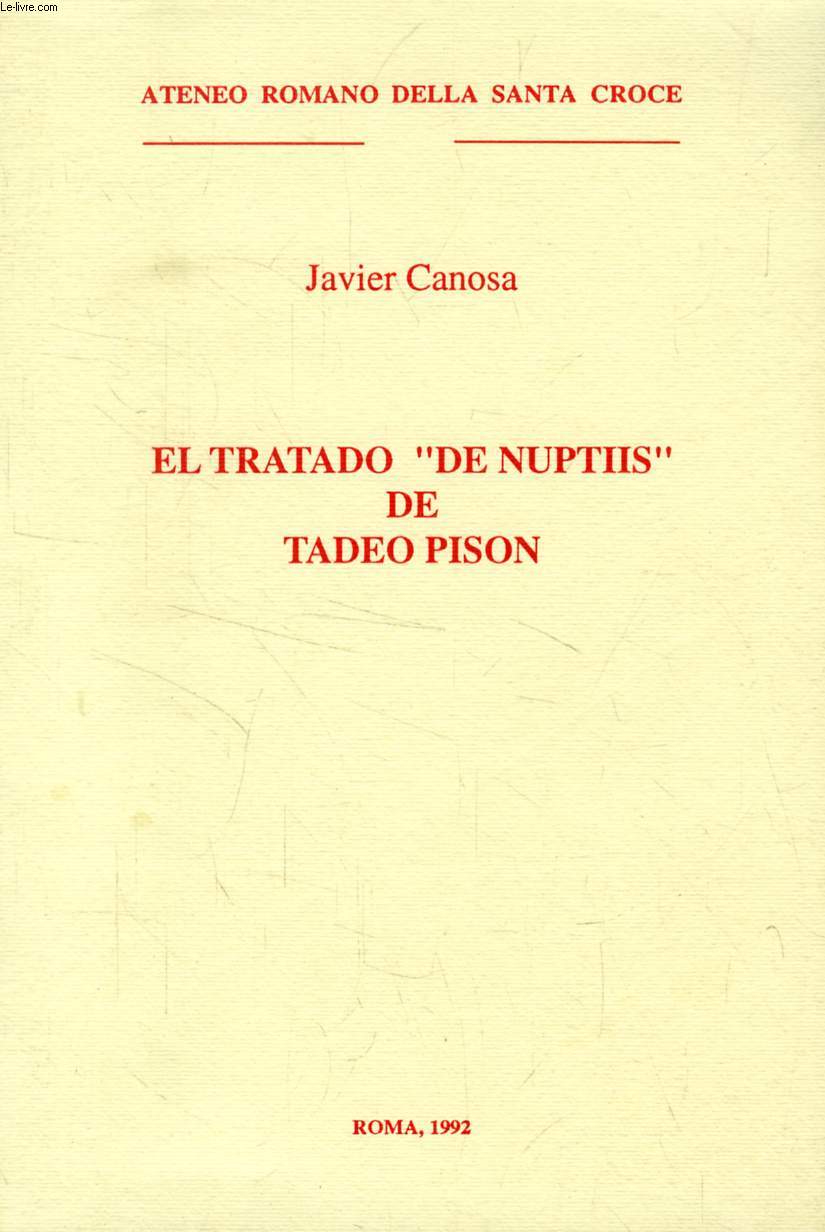 EL TRATADO 'DE NUPTIIS' DE TADEO PISON (THESIS)
