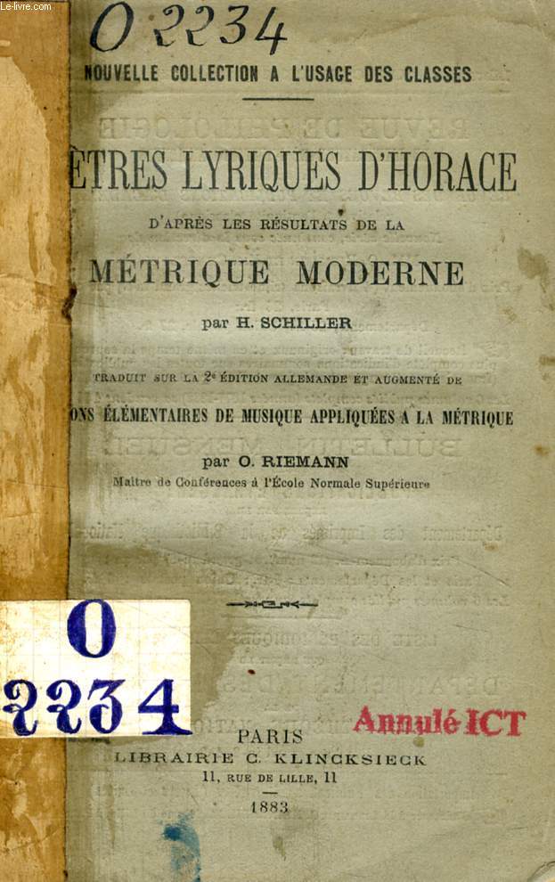 METRES LYRIQUES D'HORACE D'APRES LES RESULTATS DE LA METRIQUE MODERNE