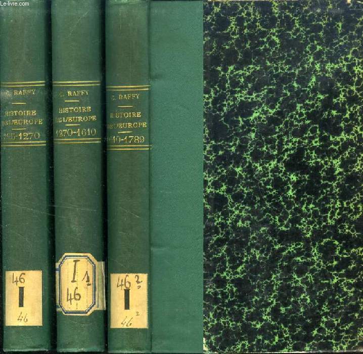 LECTURES D'HISTOIRE MODERNE (FRANCE, MOYEN AGE, TEMPS MODERNES), HISTOIRE DE L'EUROPE, DE 395  1789, 3 VOLUMES