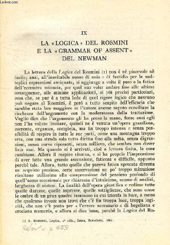 ANTONIO ROSMINI (RECUEIL DE TEXTES)