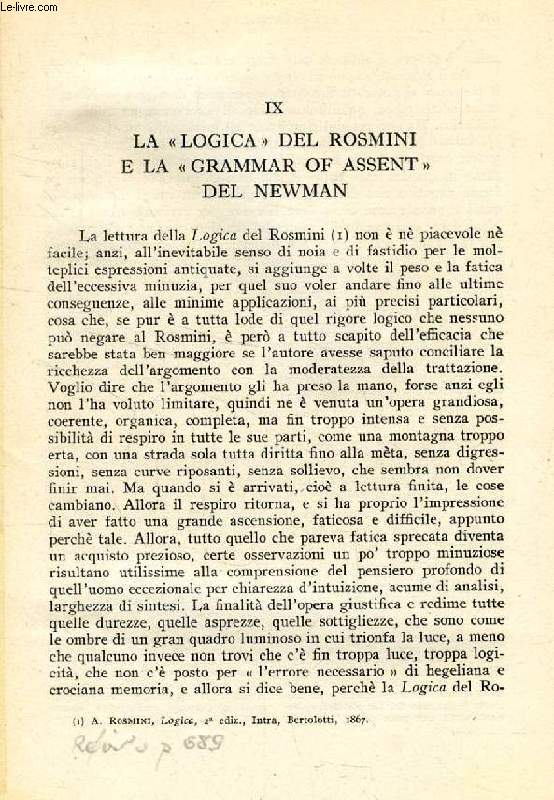 ANTONIO ROSMINI (RECUEIL DE TEXTES)