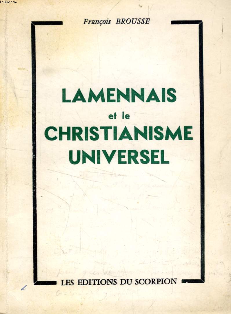 LAMENNAIS ET LE CHRISTIANISME UNIVERSEL