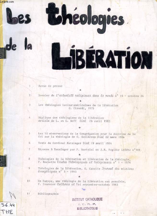 LES THEOLOGIES DE LA LIBERATION (DOSSIER)