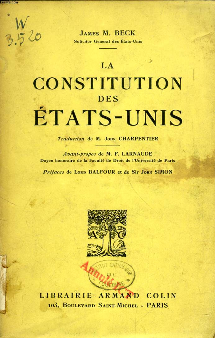 LA CONSTITUTION DES ETATS-UNIS