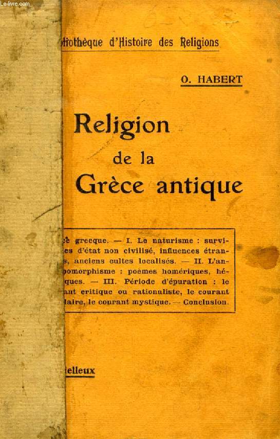 LA RELIGION DE LA GRECE ANTIQUE