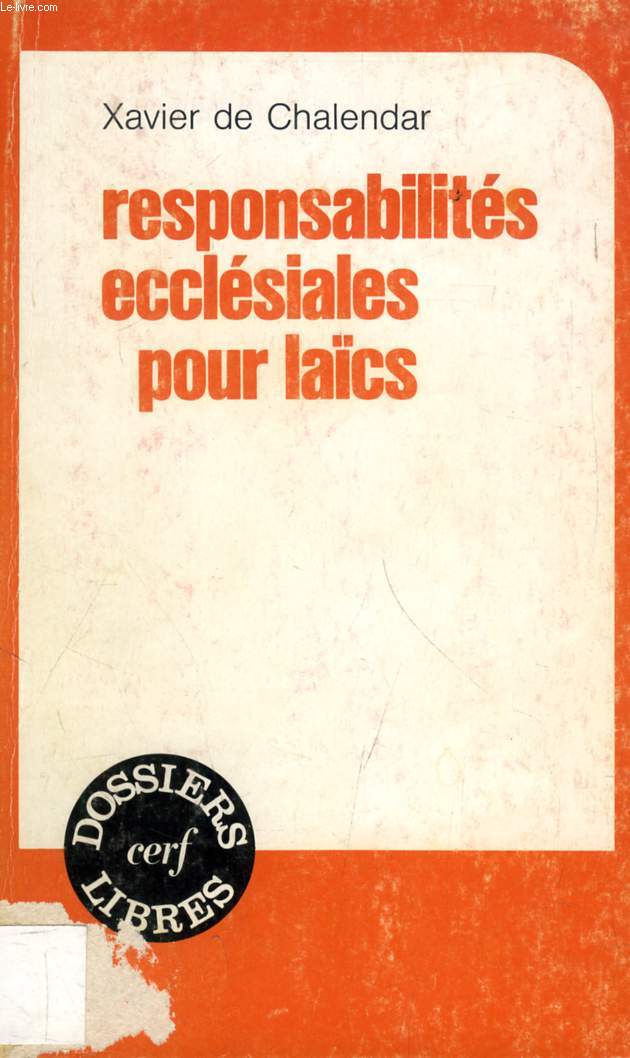 RESPONSABILITES ECCLESIALES POUR LAICS