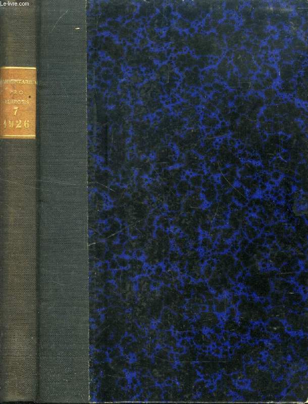 COMMENTARIUM PRO RELIGIOSIS, ANNO VII, N 1-12, IAN.-DEC. 1926
