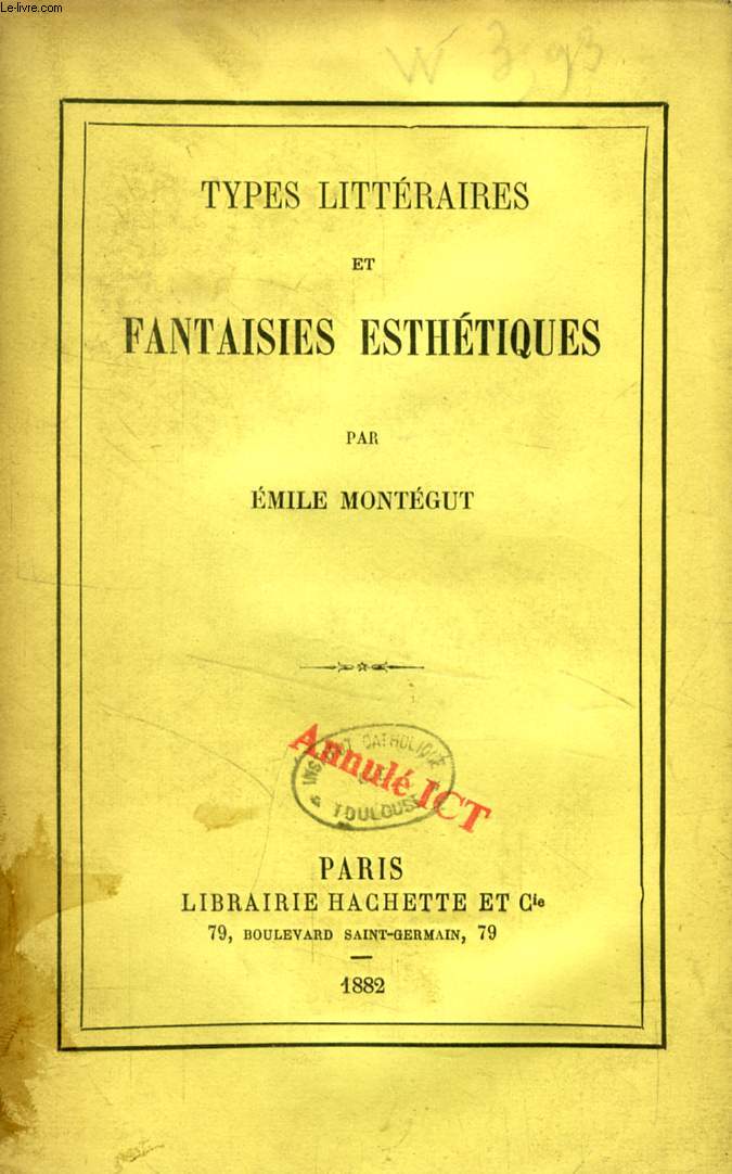 TYPES LITTERAIRES ET FANTAISIES ESTHETIQUES