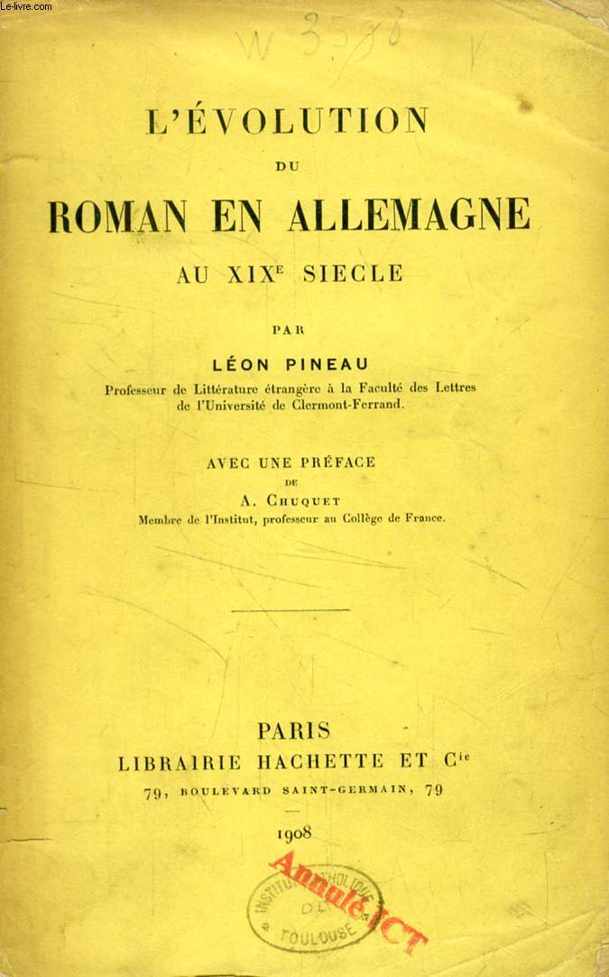 L'EVOLUTION DU ROMAN EN ALLEMAGNE AU XIXe SIECLE