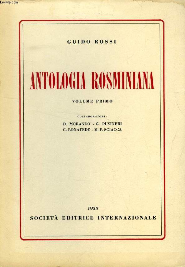 ANTOLOGIA ROSMINIANA, 2 VOLUMI