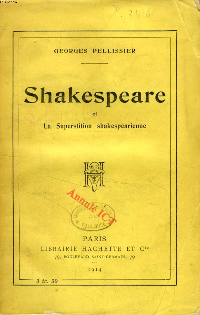 SHAKESPEARE ET LA SUPERSTITION SHAKESPEARIENNE