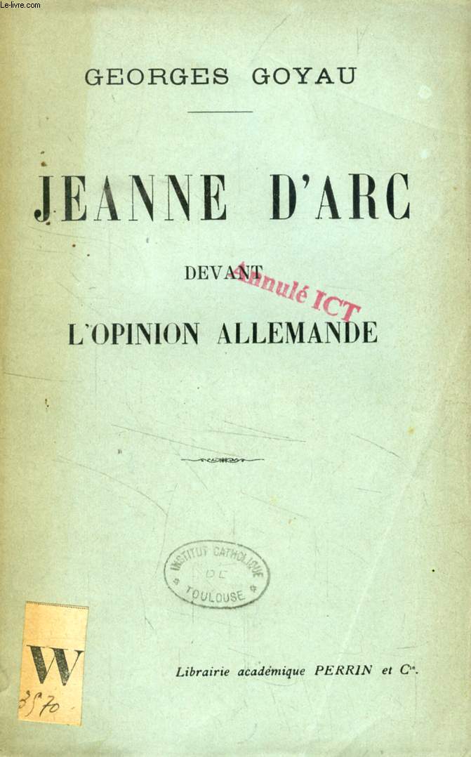 JEANNE D'ARC DEVANT L'OPINION ALLEMANDE