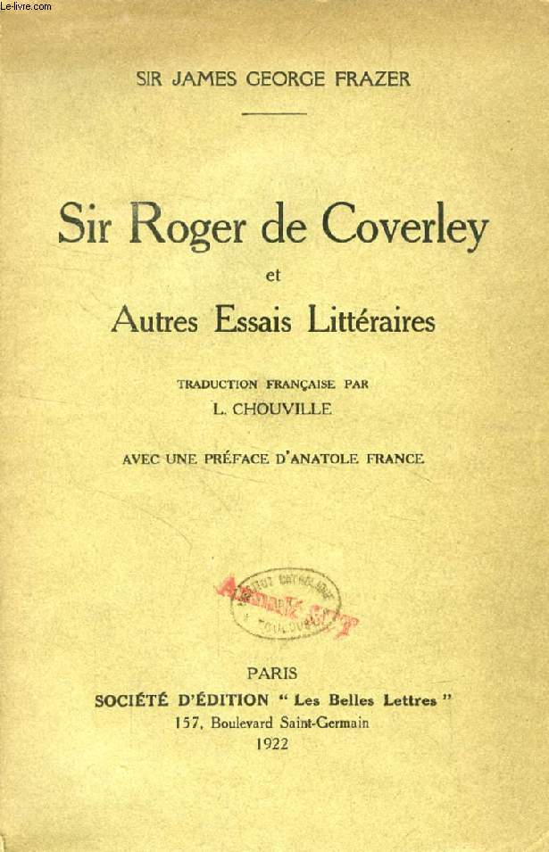 SIR ROGER DE COVERLEY ET AUTRES ESSAIS LITTERAIRES