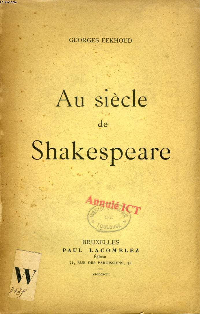 AU SIECLE DE SHAKESPEARE