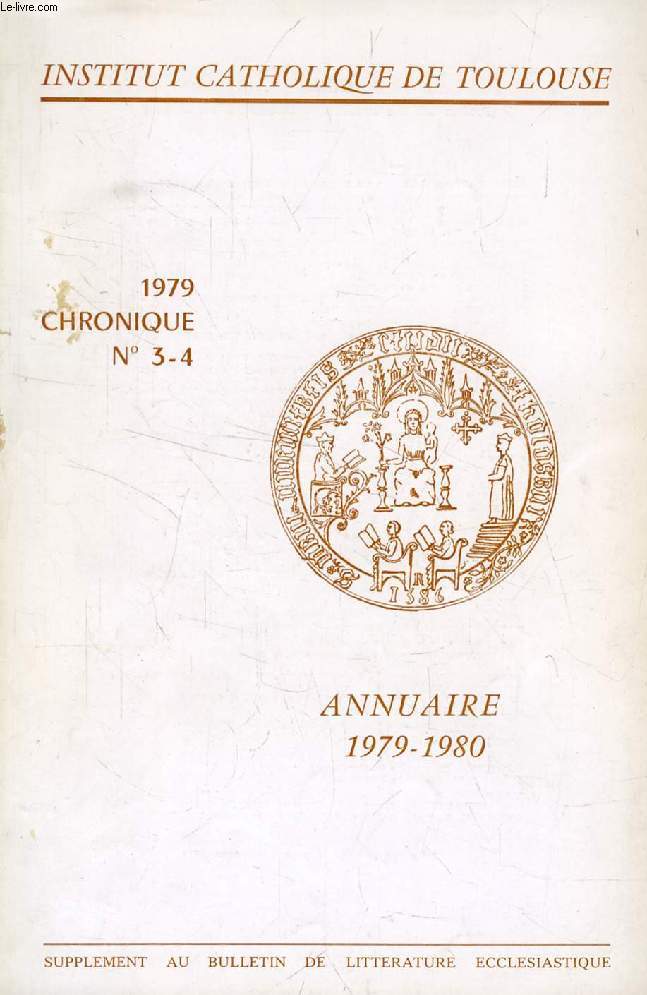 CHRONIQUE, N 3-4, 1979, ANNUAIRE 1979-1980