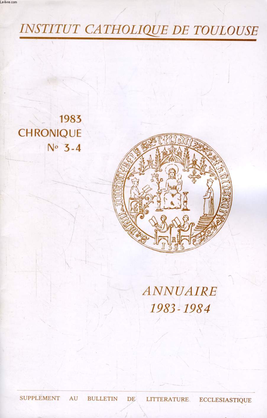 CHRONIQUE, N 3-4, 1983, ANNUAIRE 1983-1984