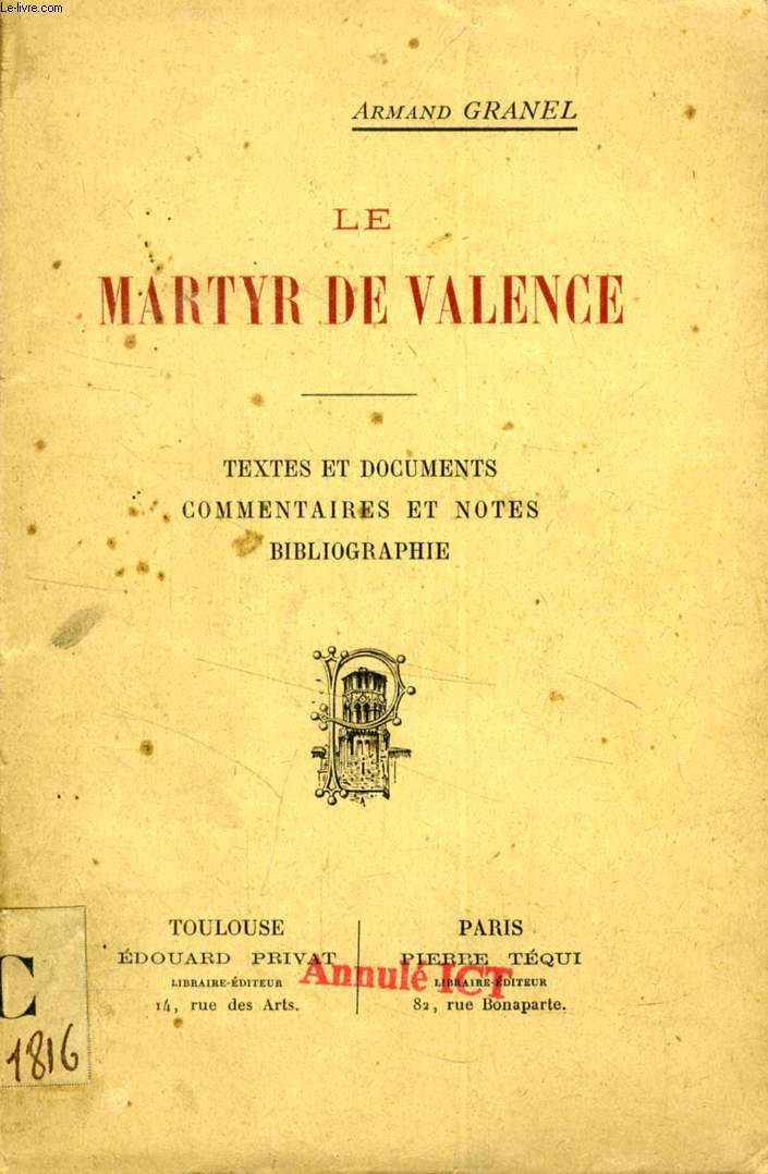 LE MARTYR DE VALENCE