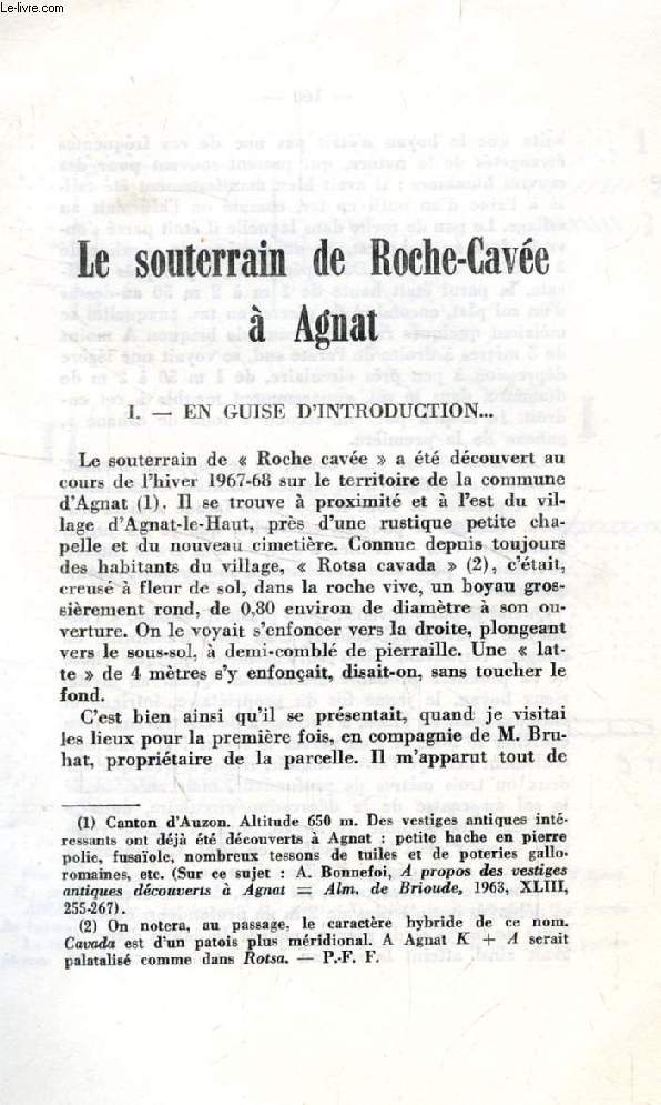 LE SOUTERRAIN DE ROCHE-CAVEE A AGNAT (TIRE A PART)
