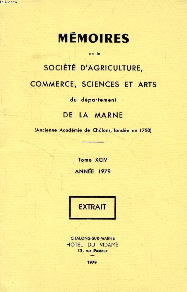 MEMOIRES DE LA SOCIETE D'AGRICULTURE, COMMERCE, SCIENCES ET ARTS DE LA MARNE, TOME XCIV, 1979 (EXTRAIT), LE JARDIN DU CHATEAU DU PARC DE LACHY (1650)