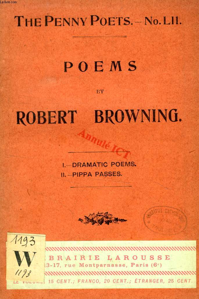 POEMS FROM ROBERT BROWNING (THE PENNY POETS, LII)