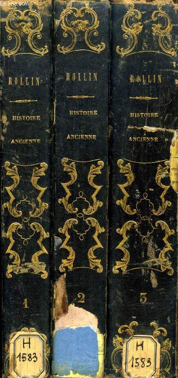 OEUVRES COMPLETES DE ROLLIN, HISTOIRE ANCIENNE, 3 TOMES