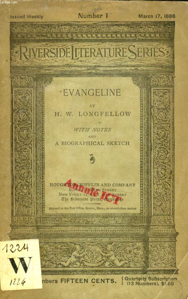 EVANGELINE (THE RIVERSIDE LITERATURE SERIES, N 1)