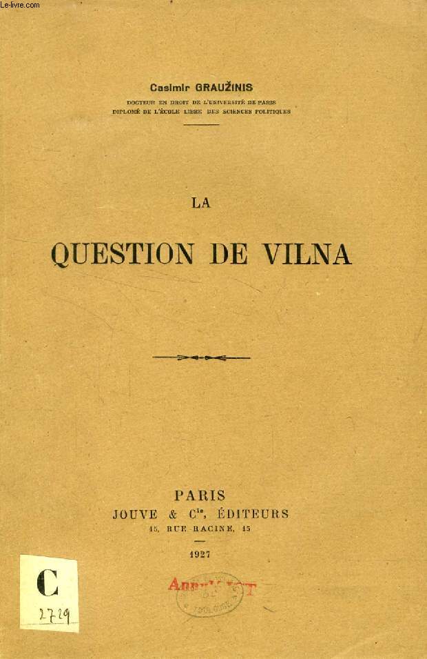 LA QUESTION DE VILNA