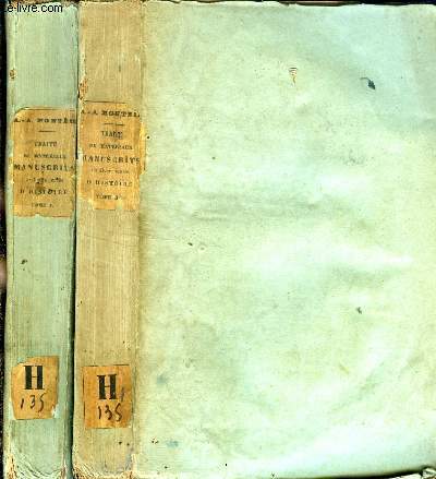 TRAITE DE MATERIAUX MANUSCRITS DE DIVERS GENRES D'HISTOIRE, 2 TOMES