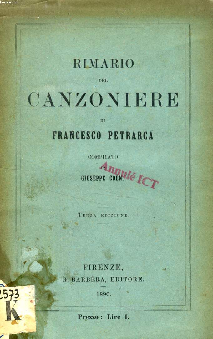 RIMARIO DEL CANZONIERE