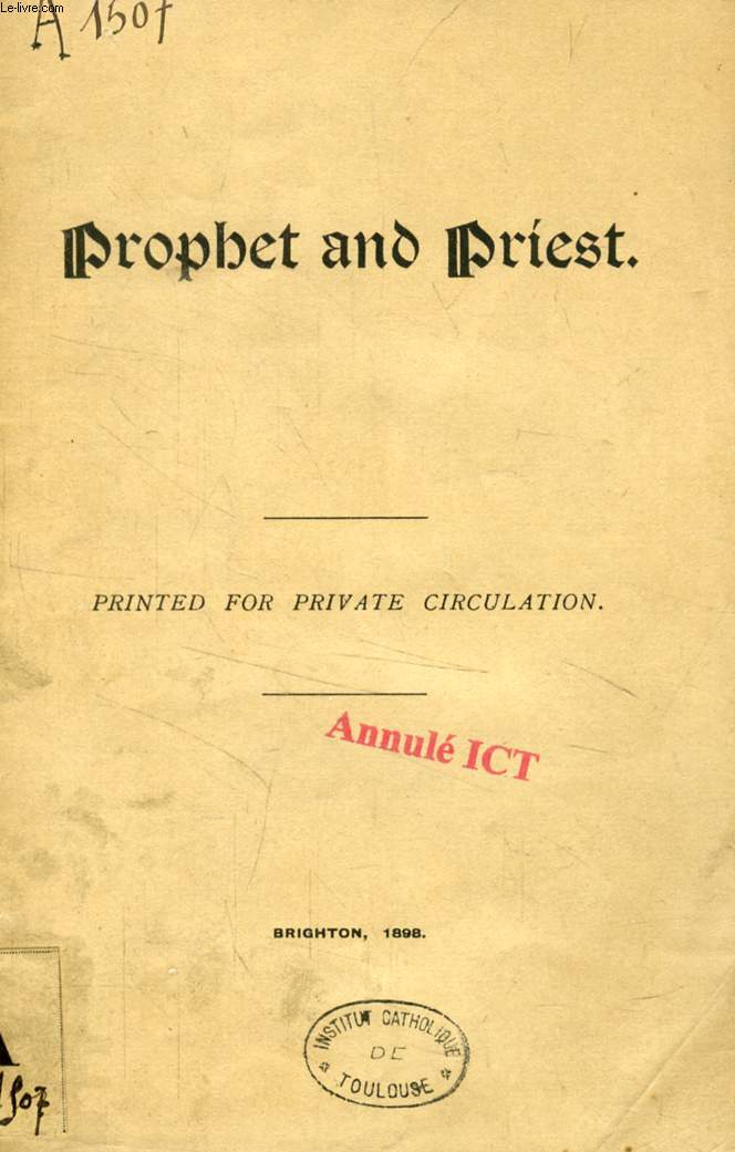 PROPHET AND PRIEST