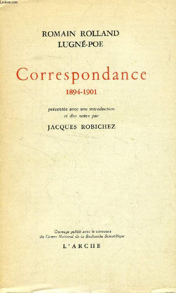 CORRESPONDANCE, 1894-1901