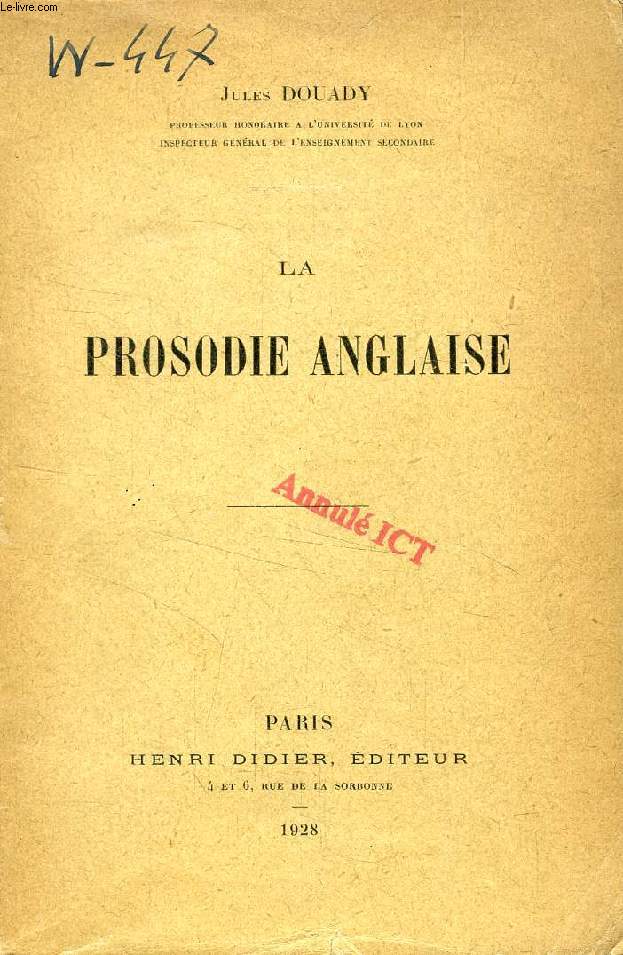 LA PROSODIE ANGLAIS