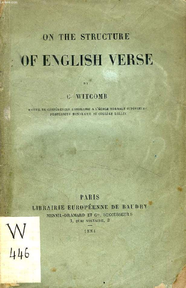ON THE STRUCTURE OF ENGLISH VERSE