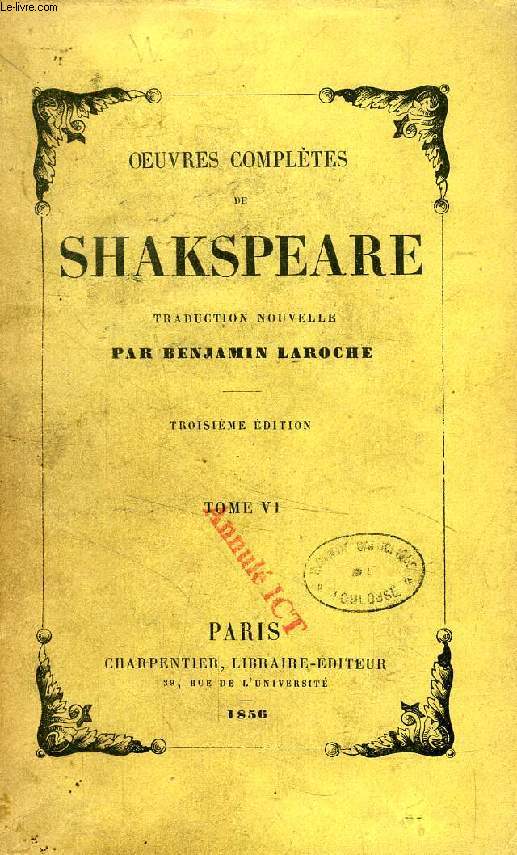 OEUVRES COMPLETES DE SHAKSPEARE (SHAKESPEARE), TOME VI