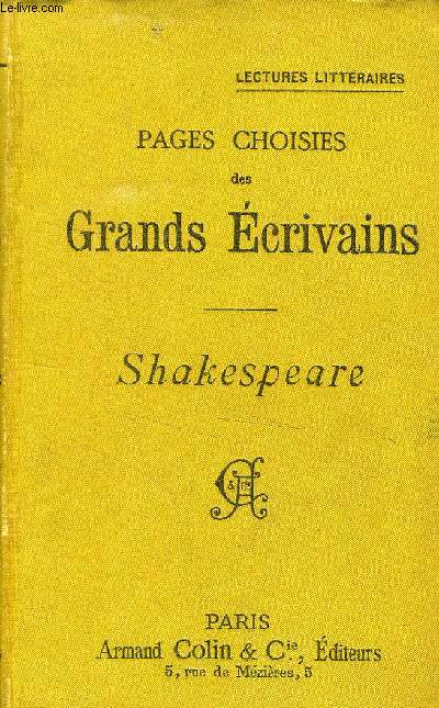 PAGES CHOISIES DES GRANDS ECRIVAINS, SHAKESPEARE
