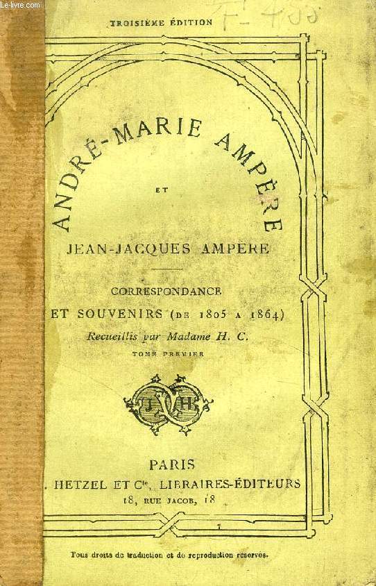 CORRESPONDANCE ET SOUVENIRS (DE 1805  1864)